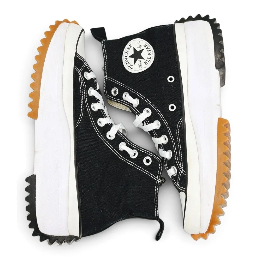 Converse Run Star Hike High Top Platform Shoes US Men 7 Womens 8.5 Black 166800C